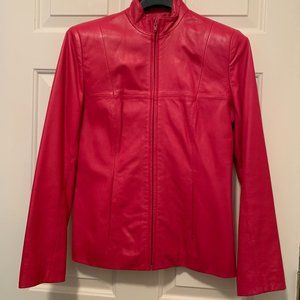 Liz Claiborne Pink Lamb Leather Jacket
